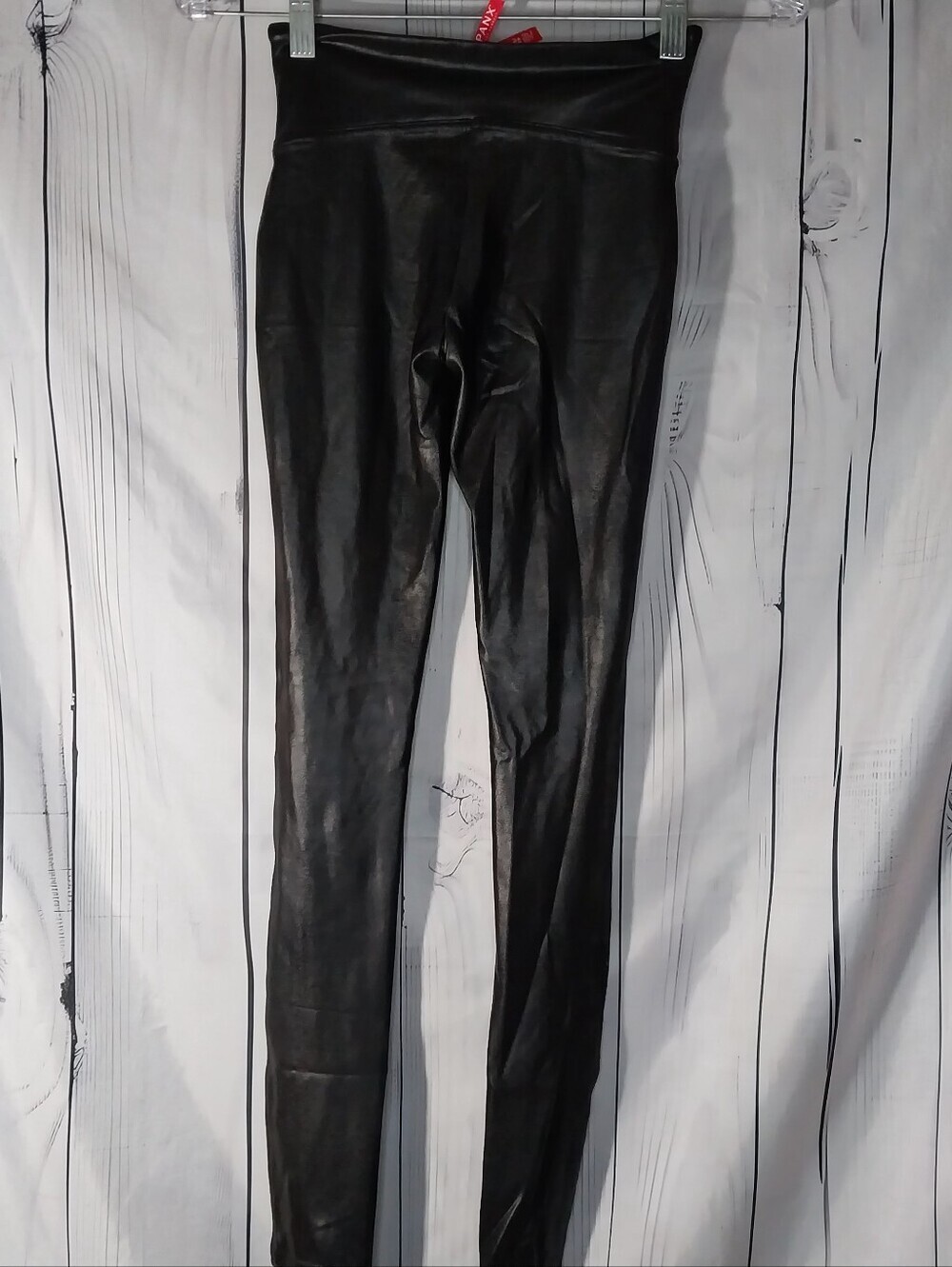 Spanx High-Waisted Faux Leather Edgy Chic Night Out Moto Goth Leggings - Picture 6 of 7